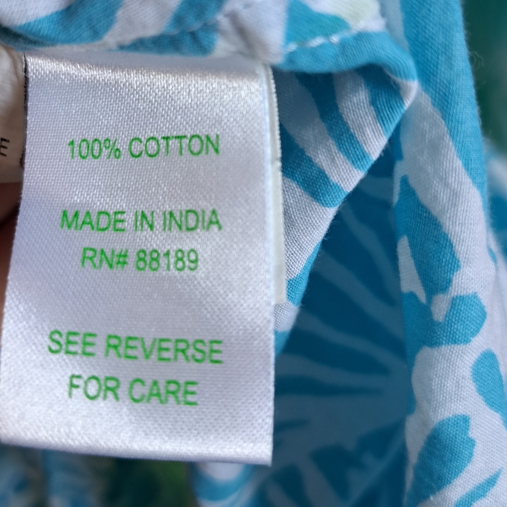Lilly Pulitzer Captiva Tunic Blue Green Shell Print Longsleeve Button Up Size XS - Picture 9 of 12